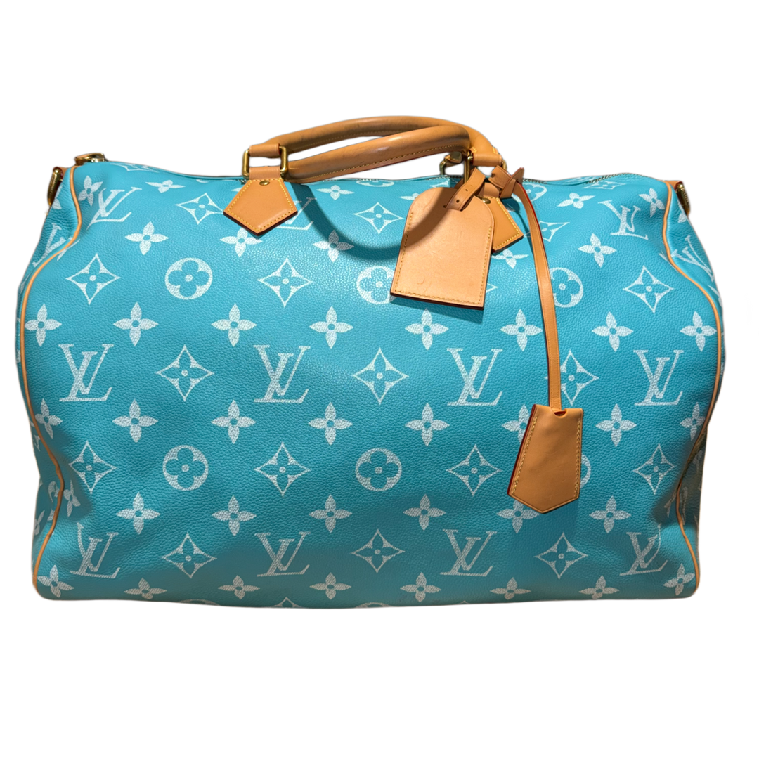 LOUIS VUITTON 'TURQUOISE' SPEEDY P9 BANDOULIÉRE 50 DUFFLE BAG