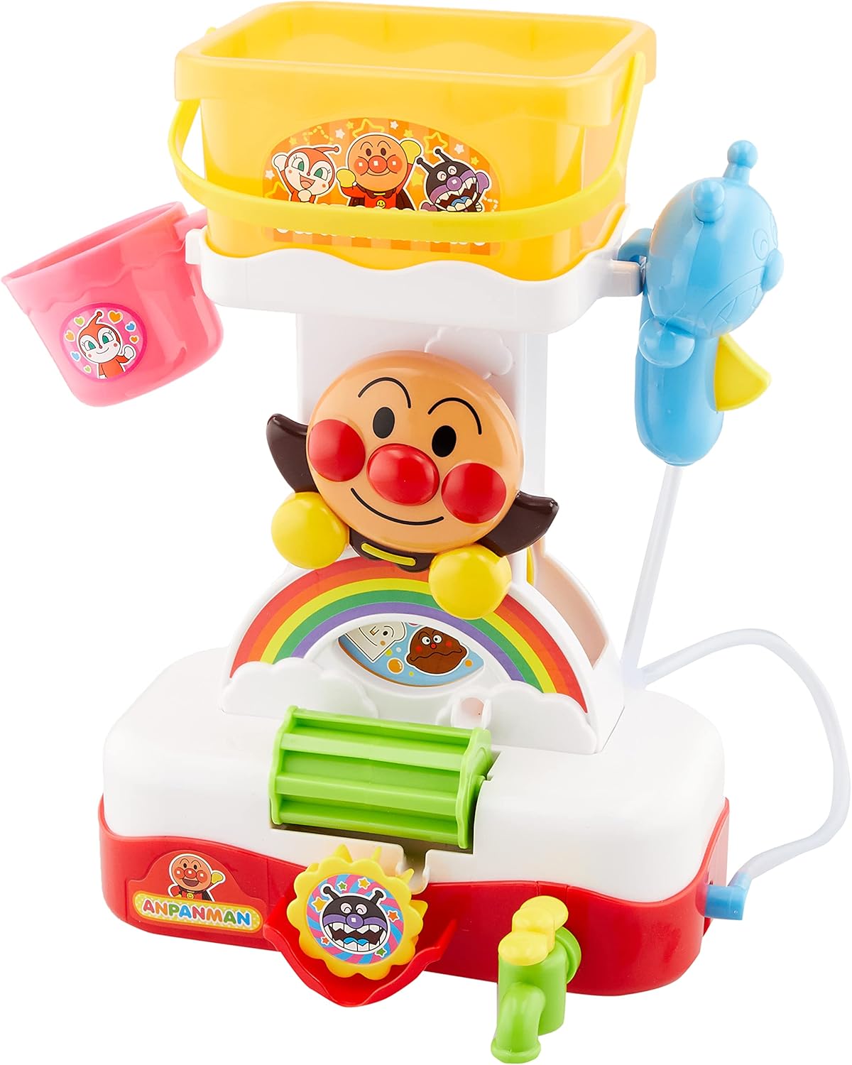 Anpanman Bathtub Shower Toy with Bucket and Rotating Mechanisms
