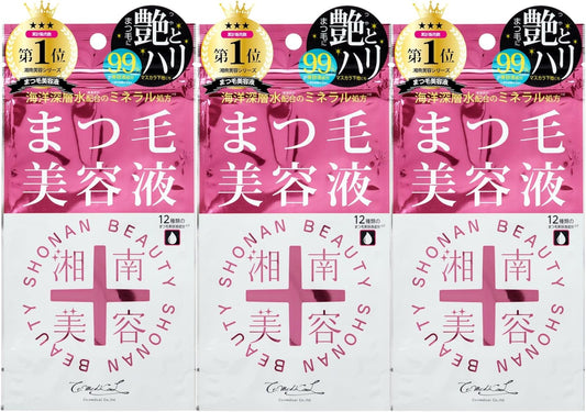 Shonan Beauty Eyelash Serum, Set of 3, 12 Kinds of Natural Ingredients, 0.1 fl oz (4 ml) (x3), Can be Used for Eyelashes and Eyelashes, Mineral Formula Formulated with Deep Sea Water, Easy to Use