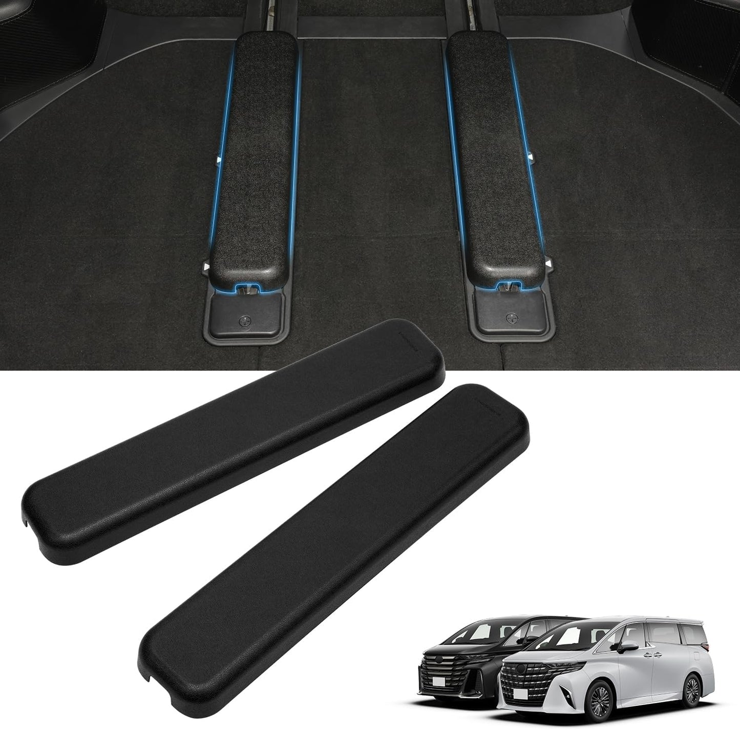 Mixsuper Alphard Rail Cover, 40 Series Vellfire Seat Rail Cover, Cargo Area Cover, 3rd Row Cover, 40 Alphard, Custom Parts, Made of ABS Resin, Specially Designed for Vehicles, Waterproof, Stain