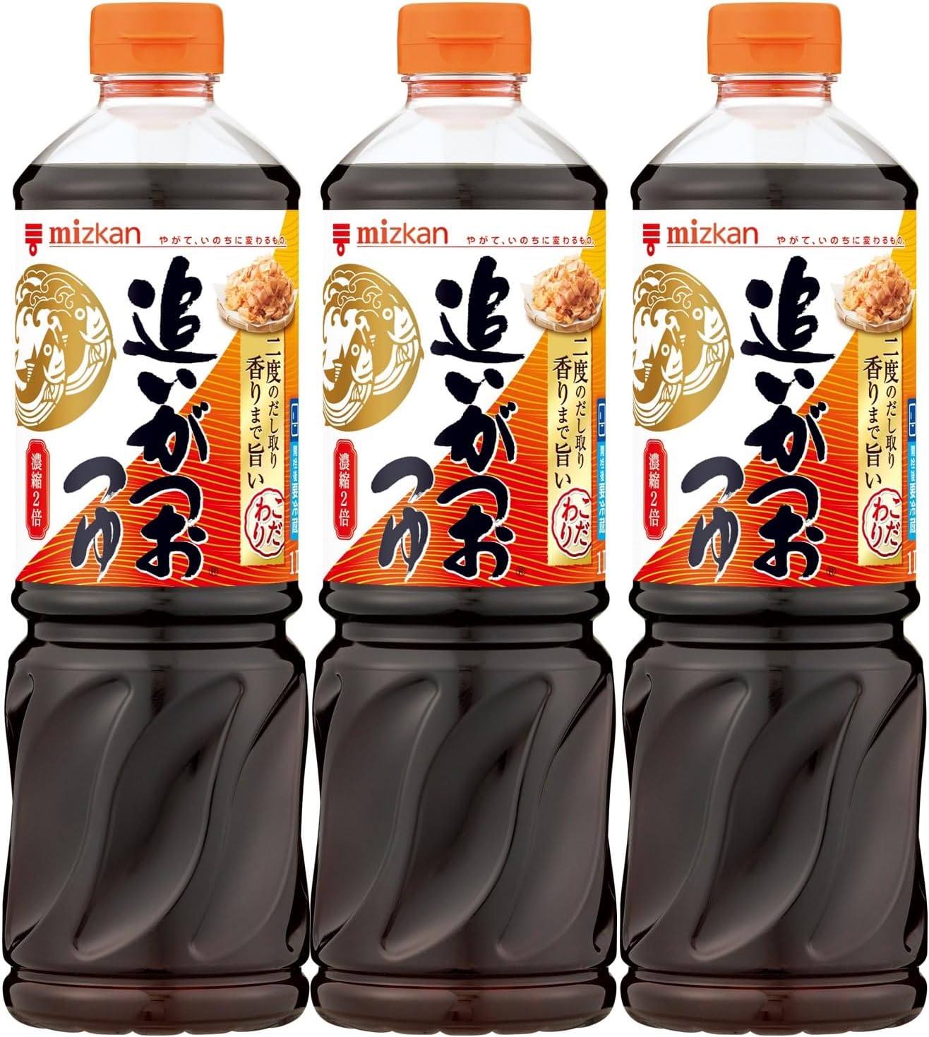 Mizkan Double Concentrated Bonito Dashi Soup 1000ml x 3 bottles - Mentsuyu