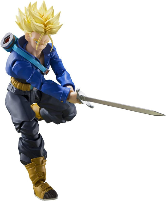 BANDAI SPIRITS S.H. Figuarts Dragon Ball Z Super Saiyan Trunks - Boy From The Future, Approx. 5.5 inches (140 mm), PVC & ABS Pre-painted Action Figure
