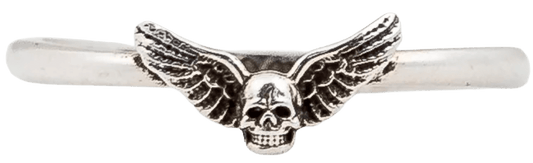 CHROME HEARTS 'FOTI WINGS' SILVER BUBBLEGUM RING