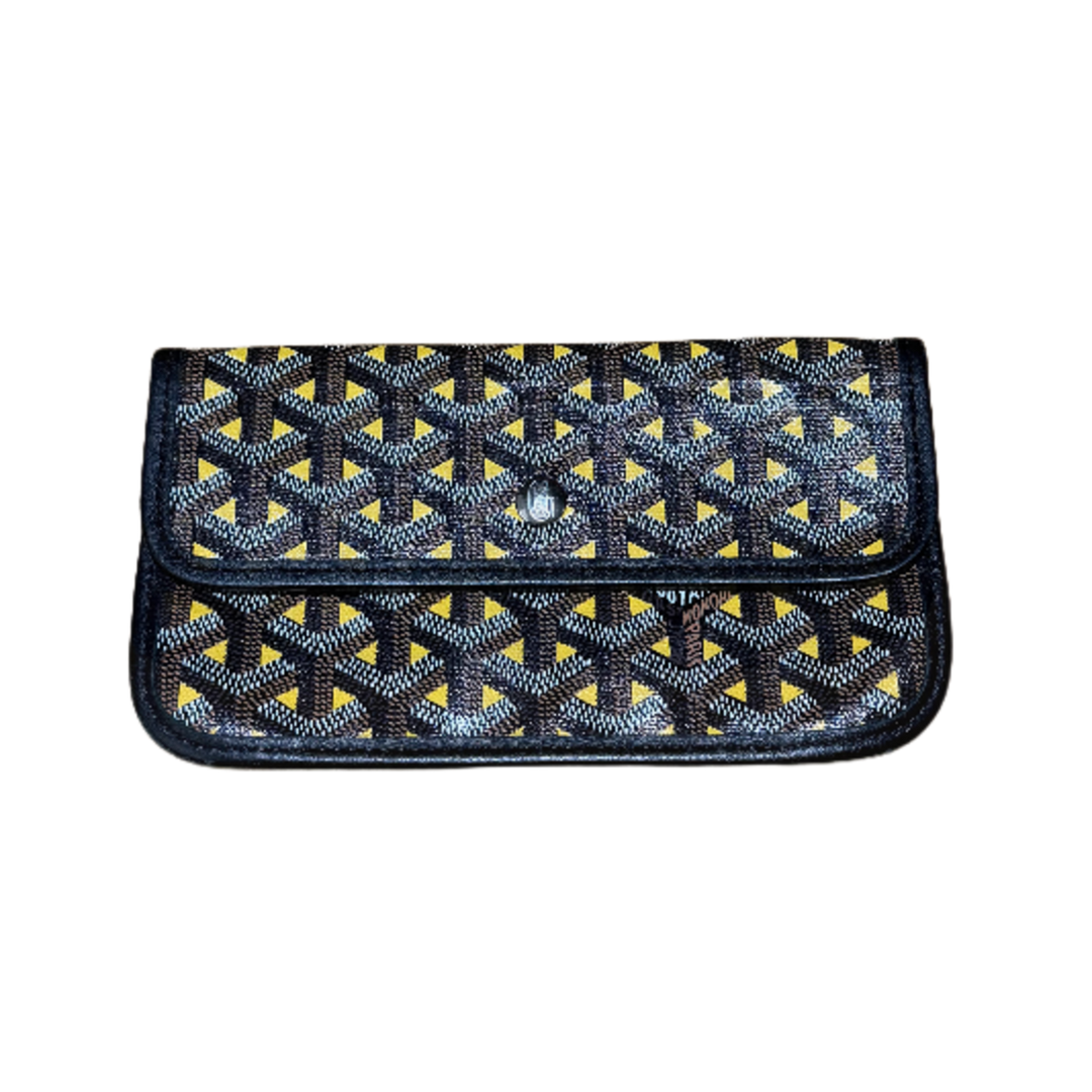 GOYARD 'CLAIRE VOIE CANVAS YELLOW BLACK TAN' POUCH