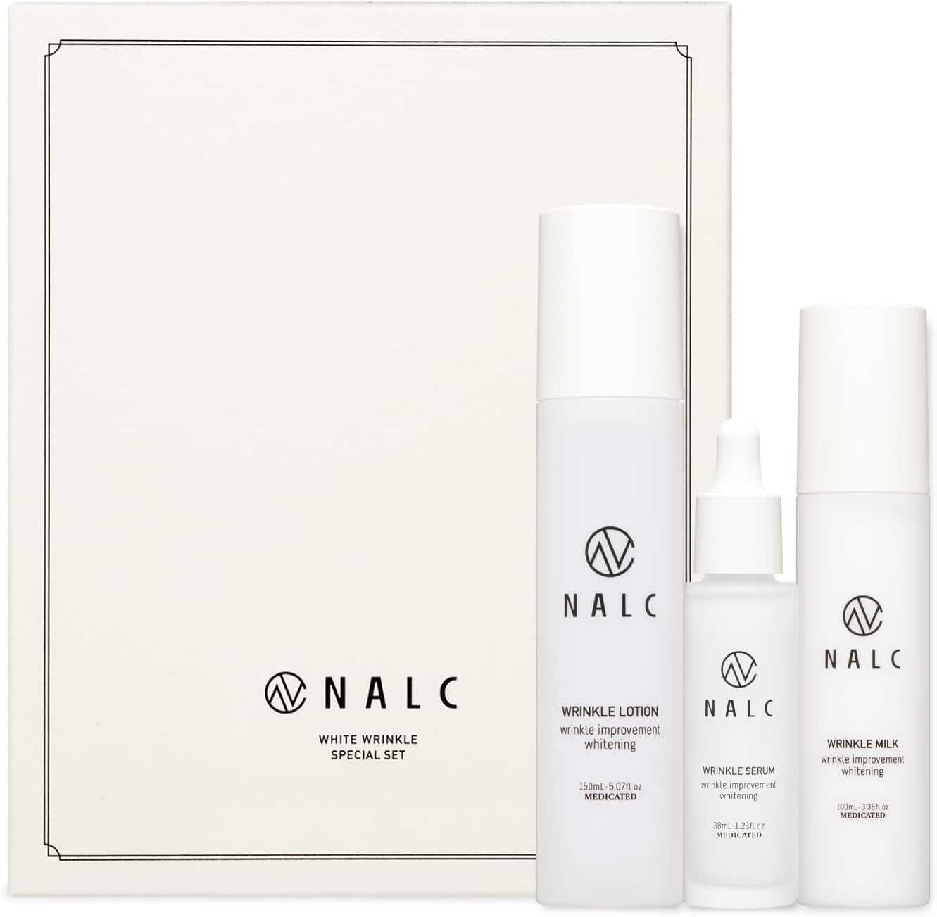 NALC Gift Set, Lotion, Milky Lotion, Serum, Niacinamide, Wrinkle Improvement, Whitening, White Wrinkle Series, Quasi-drug