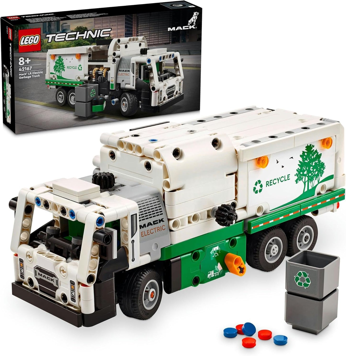 Lego 42167 Technic, Mack(R) LR Electric Garbage Truck, Toy, Plaything, Birthday, Present, Block, Boys, Girls, Children, 8 Years, 9 Years, 10 Years, Elementary School Students, Vehicle, Car, Mini Car