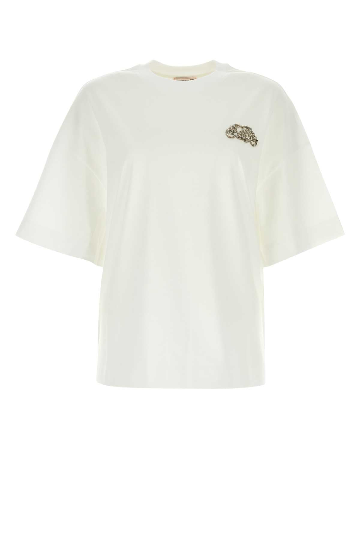 Alexander Mcqueen アレクサンダーマックイーンホワイトコットン特大Tシャツ - Image 1