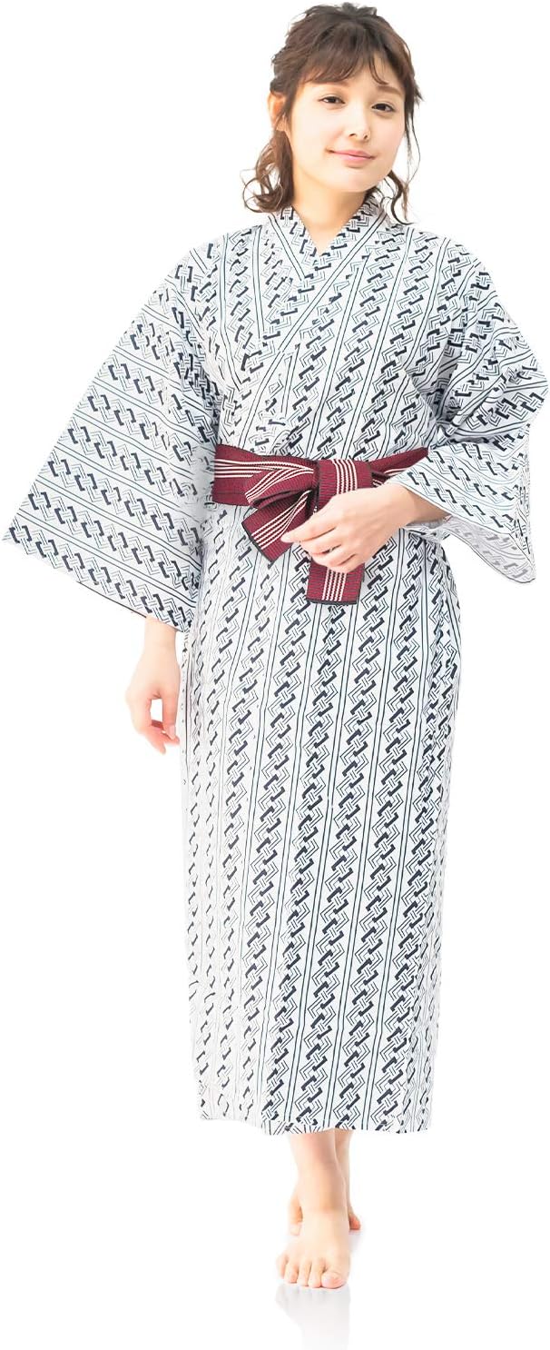 Kyoetsu Ryokan Yukata, Hot Spring Yukata, Women's, 3-Piece Set (Yukata/Co-string/Tanzen Obi)