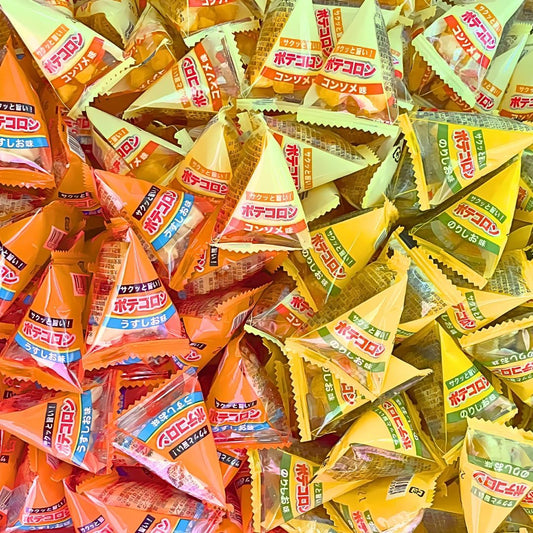 Potato Koron 3 Flavors (Thinner, Comsome, Salt), Total of 90 Pieces, Assorted, Assorted Candy, Individually Wrapped, Japanese Snacks, Large Capacity, Small Bag, Mini Snack