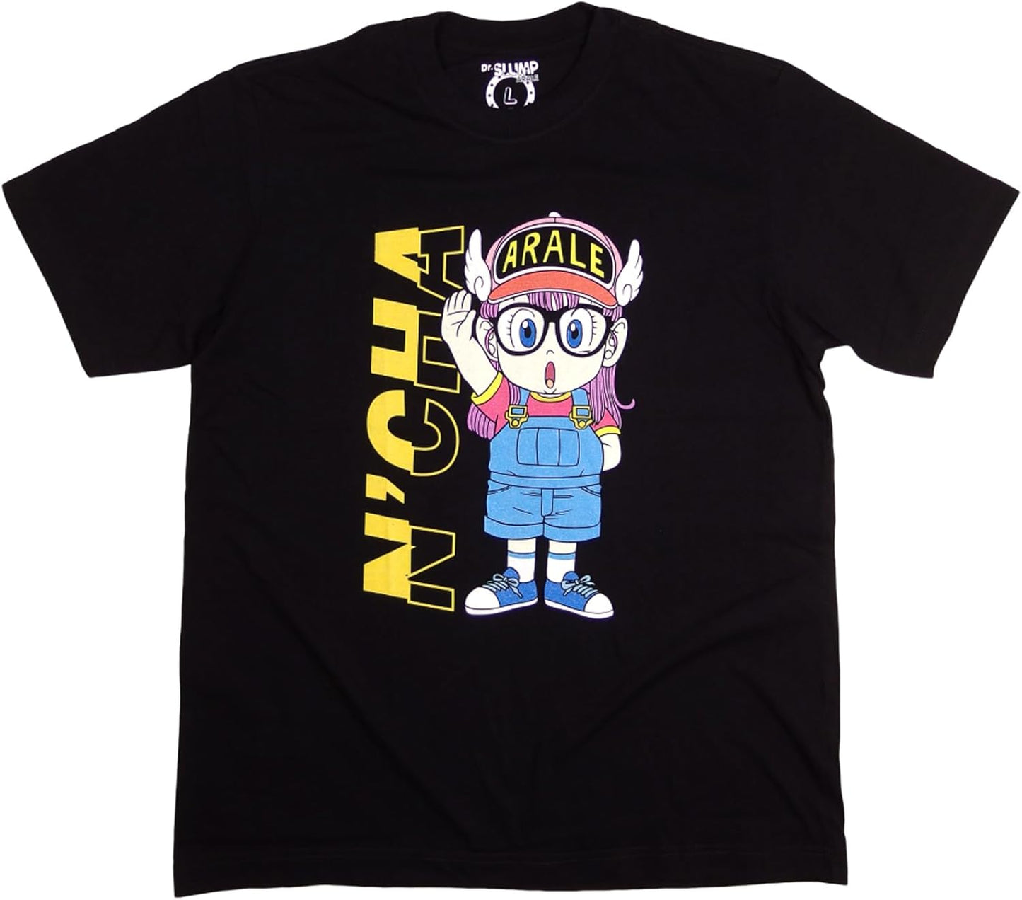 [EVERSOUL] ドクタースランプ アラレちゃん Tシャツ 半袖 キャラクター グッズ がっちゃん スッパマン アニメ 誕生日プレゼント ペアルック メンズ ブラック [並行輸入品]