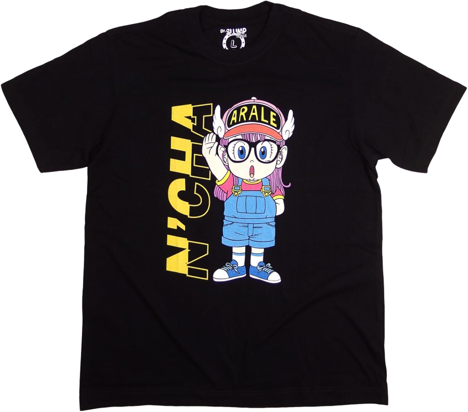 [EVERSOUL] ドクタースランプ アラレちゃん Tシャツ 半袖 キャラクター グッズ がっちゃん スッパマン アニメ 誕生日プレゼント ペアルック メンズ ブラック [並行輸入品]