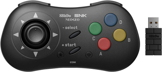 8Bitdo NEOGEO Windows、Android、NEOGEO mini用ワイヤレスコントローラ、クラシッククリック式ジョイスティック付き - SNK公式ライセンス (Black）
