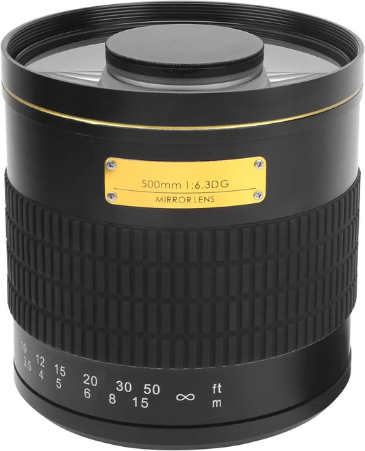 EF Mount Camera Lens, 500mm F6.3 Super Telephoto Manual Focus Lens - Multilayer MC Coating - Long Range Shooting Professional Lens for Canon EF Mount SLR Cameras (Black)