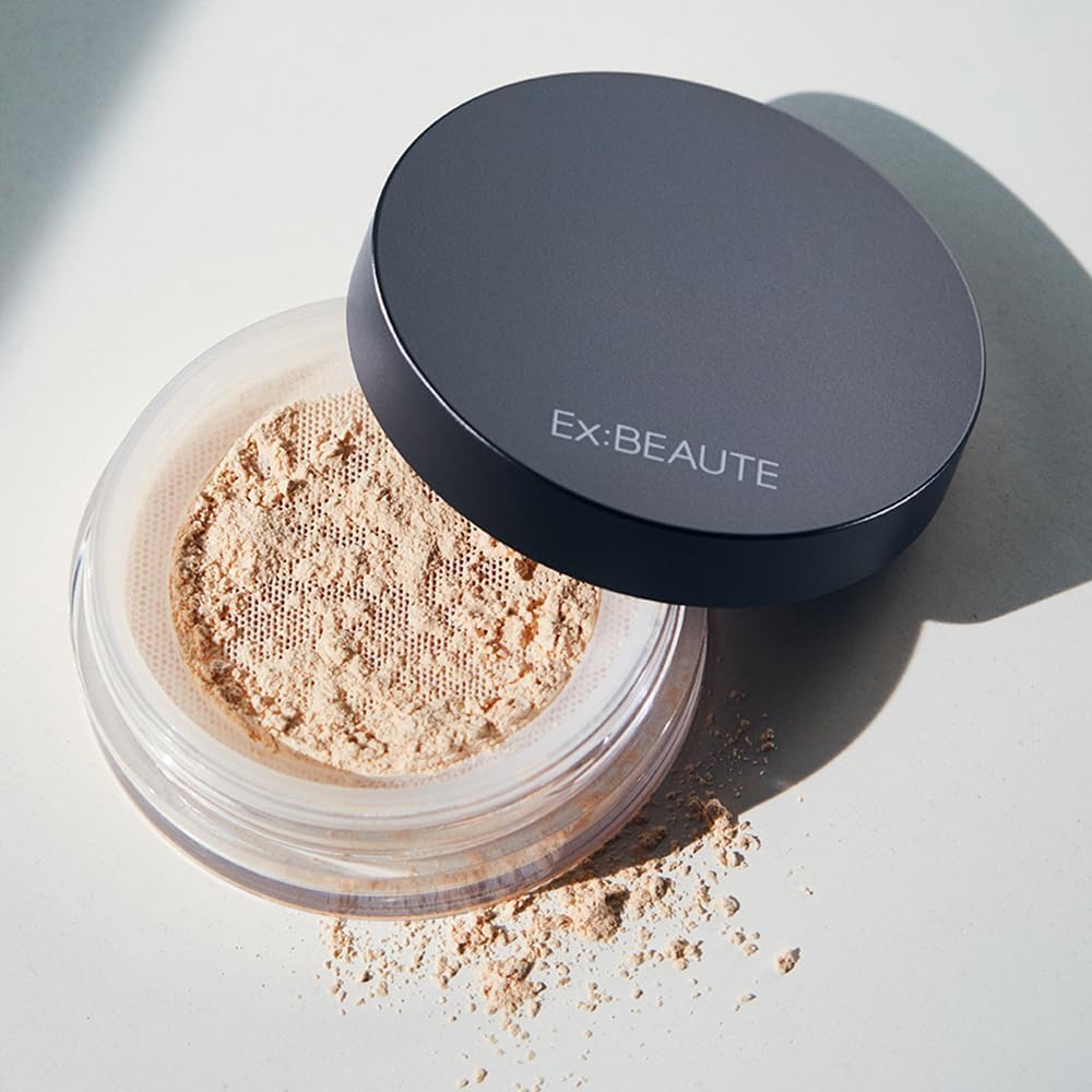 Ex:BEAUTE Face Powder Mask Non-Stick Finish Beautiful Glossy High-End Loose N Luminous Color Made in Japan Beauty Ingredients Face Body Natural Skin Feel (4g)