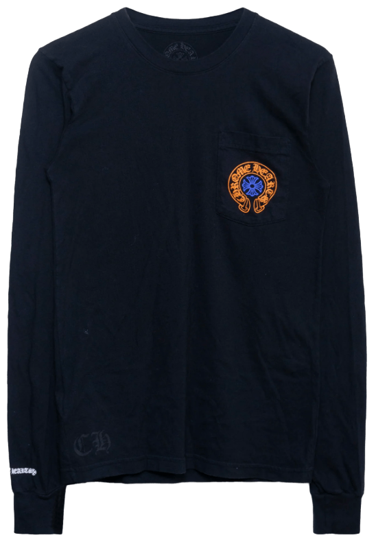 CHROME HEARTS 'STAFF ORANGE BLUE' BLACK LONGSLEEVE