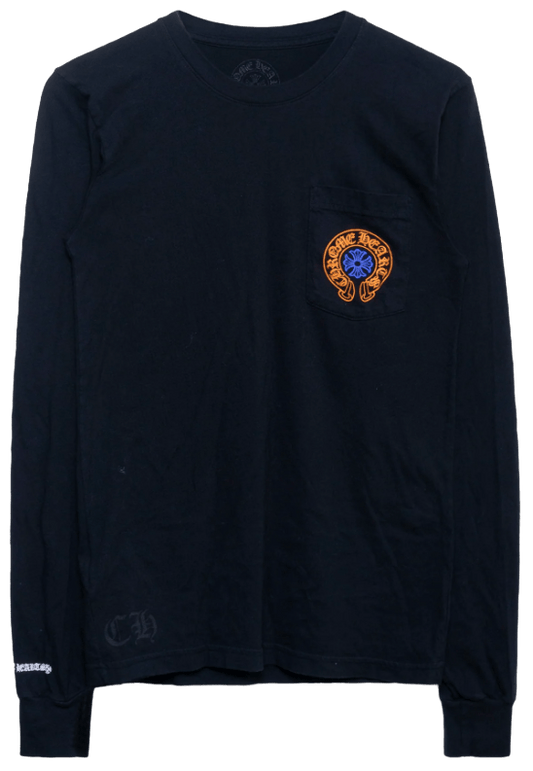 CHROME HEARTS 'STAFF ORANGE BLUE' BLACK LONGSLEEVE