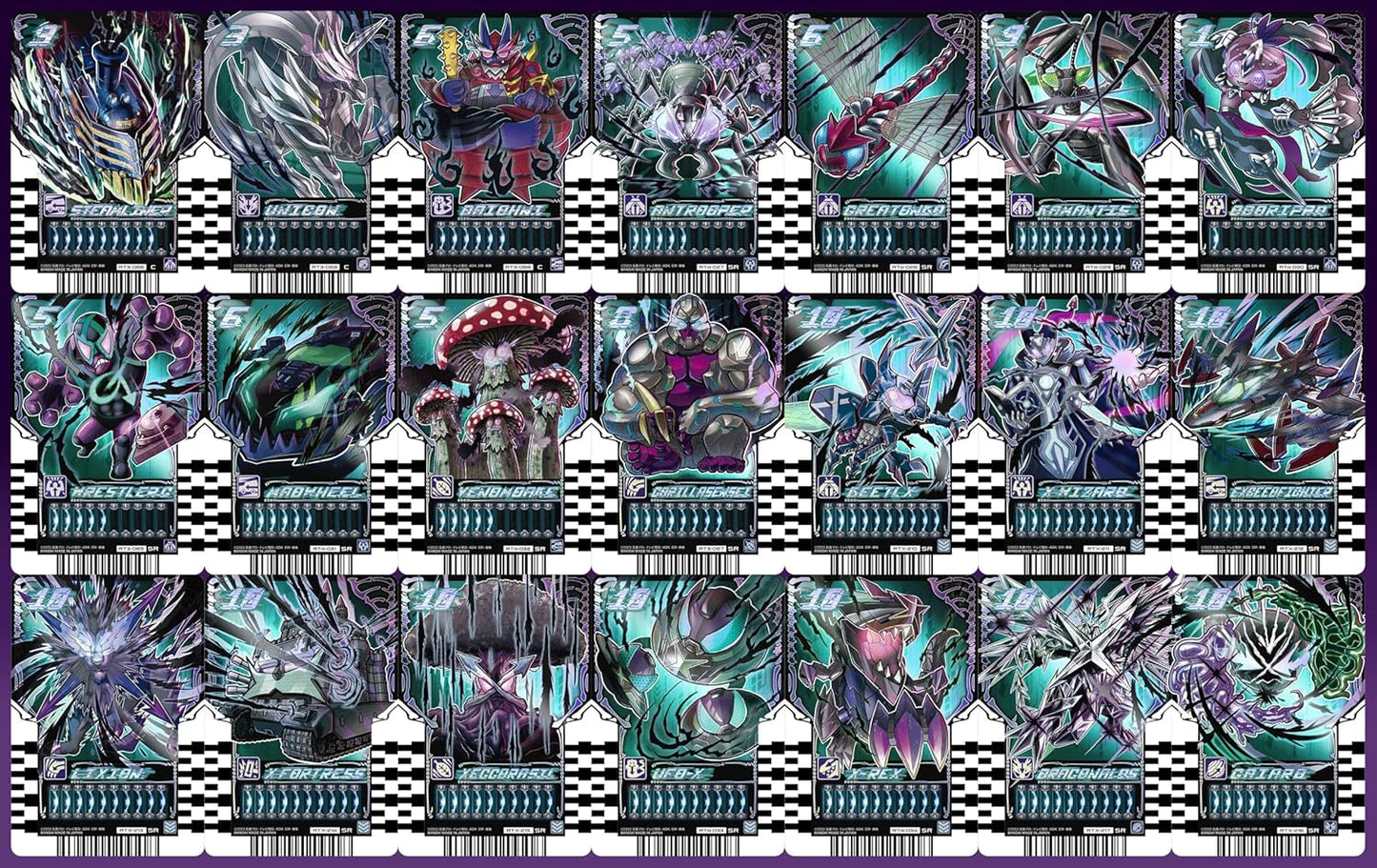 Ride Chemey Reka Replica Cards, Set of 21, Authentic Design Edition, Kamen Rider Gatchard, Gatcher Driver, Dread Driver, Steam Liner, Unicon, Dioni, Gorilla Sensei, Wrestler G, Cross Wizard, Gaired