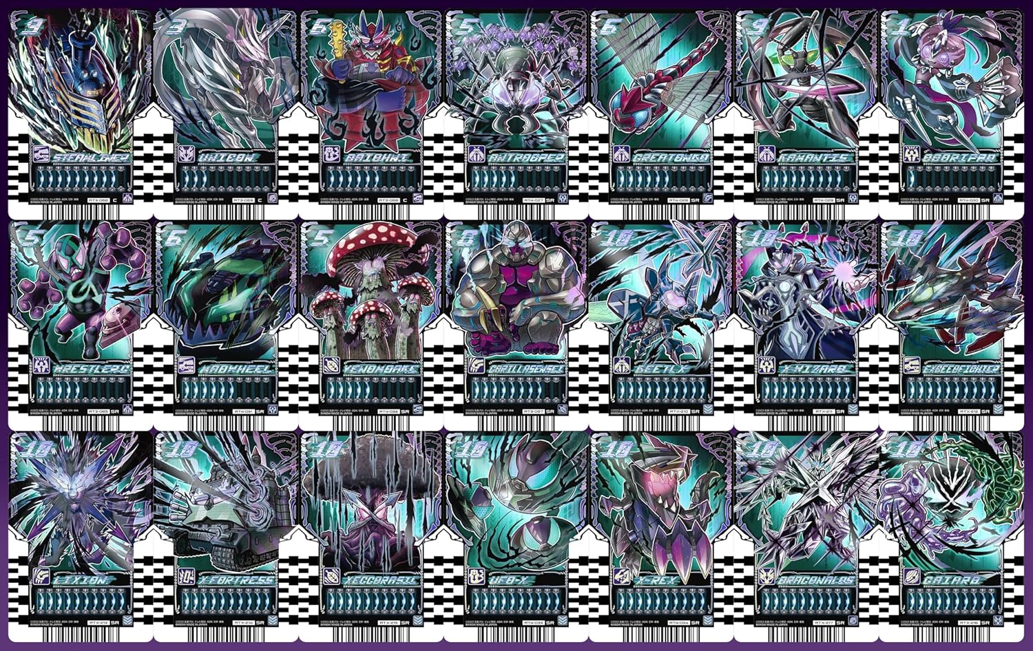 Ride Chemey Reka Replica Cards, Set of 21, Authentic Design Edition, Kamen Rider Gatchard, Gatcher Driver, Dread Driver, Steam Liner, Unicon, Dioni, Gorilla Sensei, Wrestler G, Cross Wizard, Gaired