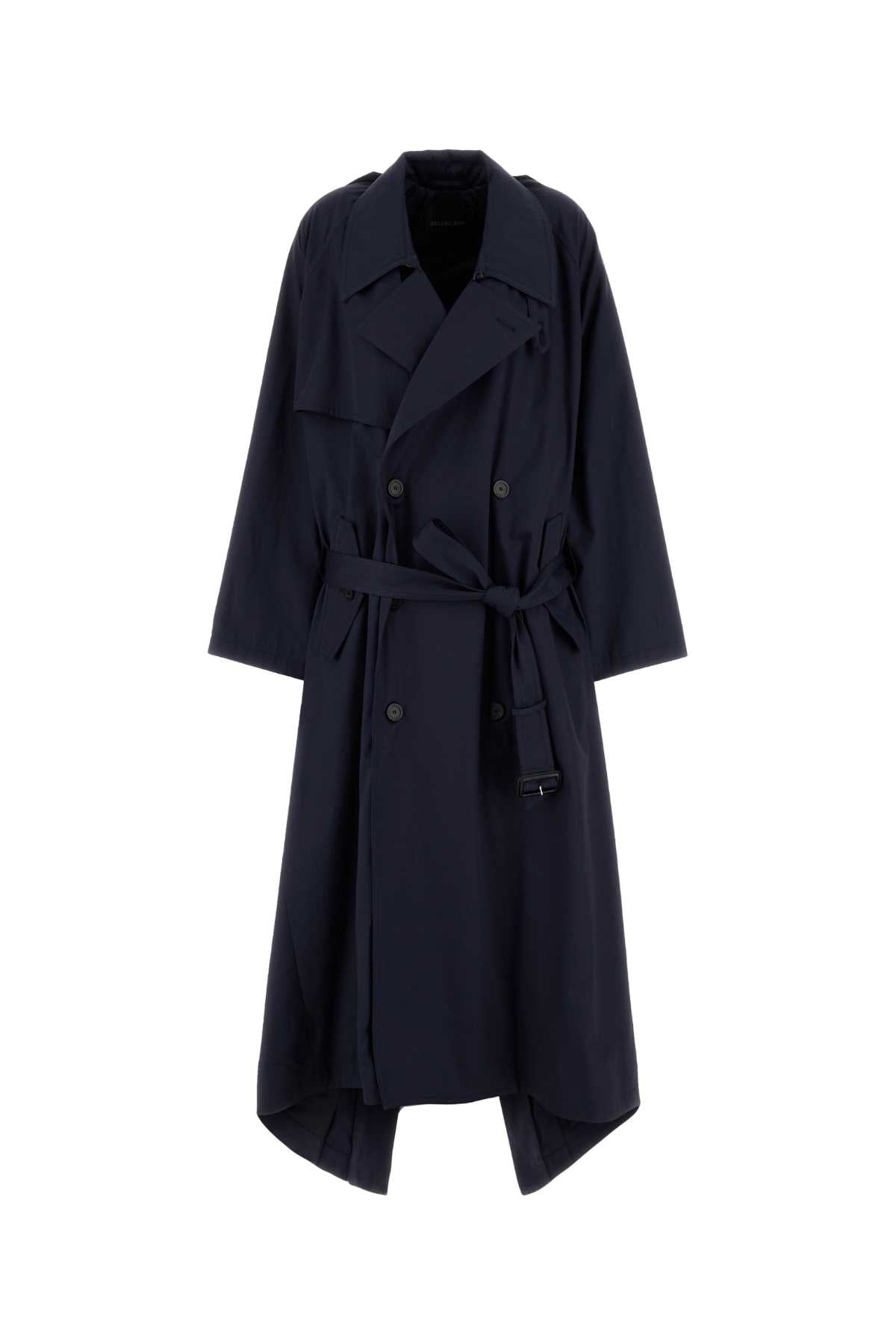 Balenciaga バレンシアガネイビーブルーコットン特大トレンチコート - Image 1