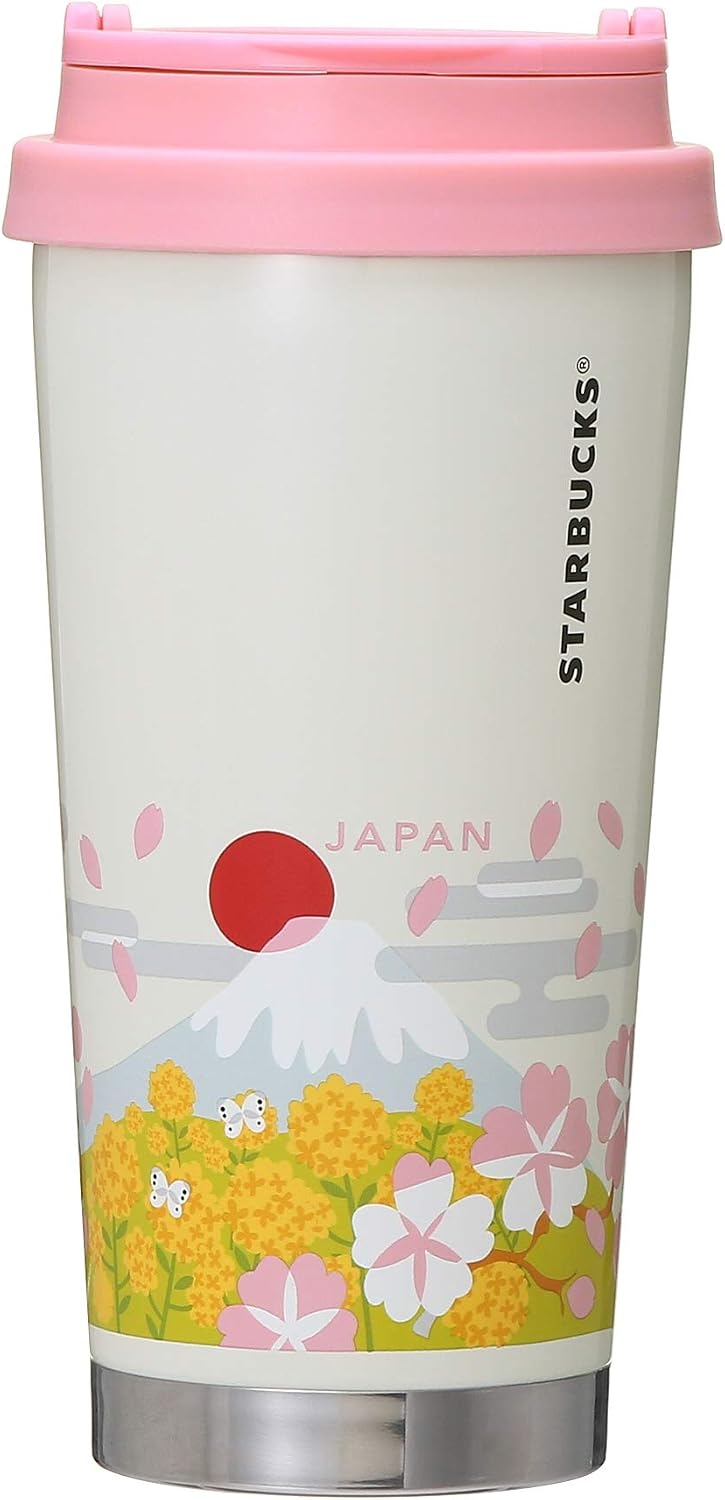 Starbucks Stainless Steel You Are Here Collection Stainless Steel Tumbler, Japan Spring 16.1 fl oz (473 ml), Japanese Exclusive, Local Cup, Japanese Style, Sakura, Vegetable Flowers, Mt. Fuji Carp Stori, Daruma, Sushi, Pottery, Coffee