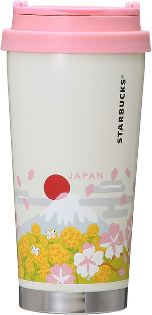 Starbucks Stainless Steel You Are Here Collection Stainless Steel Tumbler, Japan Spring 16.1 fl oz (473 ml), Japanese Exclusive, Local Cup, Japanese Style, Sakura, Vegetable Flowers, Mt. Fuji Carp Stori, Daruma, Sushi, Pottery, Coffee