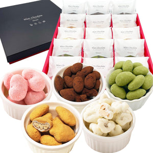 Chocolate Gift, Luxurious Chocolate Nuts (5 Types of Nuts x 3 Bags (15 Bags), Assorted, Candy, Present, Divided, Almond, Cocoa, Matcha, Peanut Caramel, Cashew Nuts, Strawberry, Walnuts, White Chocolate, Rock Salt, Sweets, Luxury Gift, Return Nut Chocolate