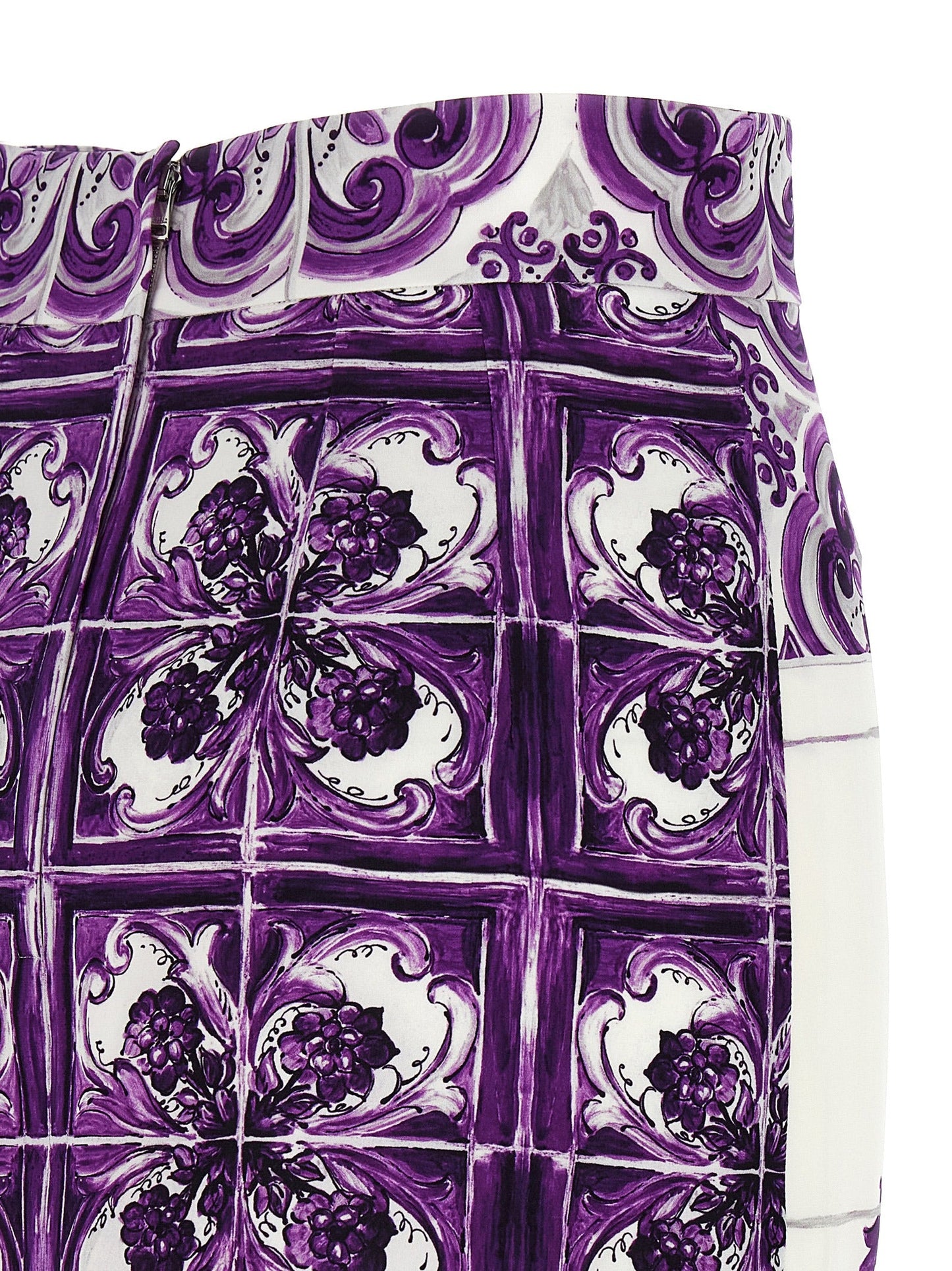 Dolce  Gabbana Dolce＆Gabbana 'Maiolica'プリントシルクスカート - Image 1