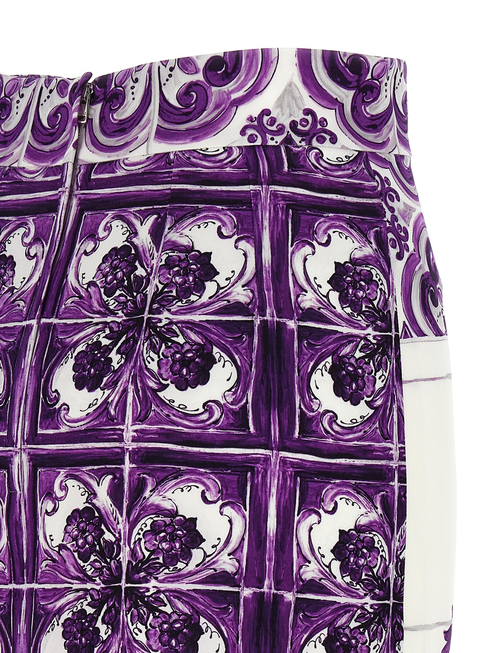 Dolce  Gabbana Dolce＆Gabbana 'Maiolica'プリントシルクスカート - Image 1