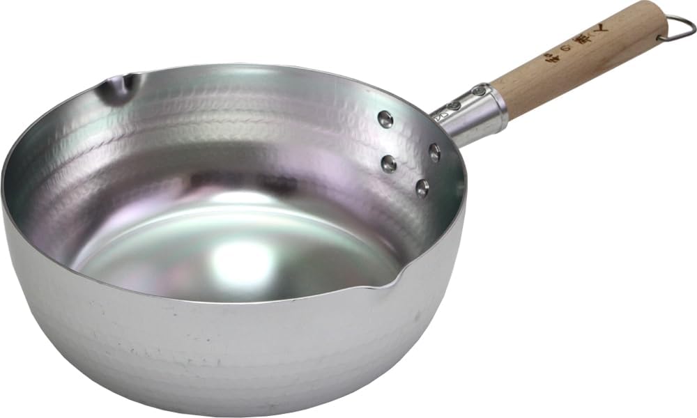 Taniguchi Metal Japanese Craftsmen Silver Light IH Compatible Yukihira Pot 9.4 inches (24 cm)