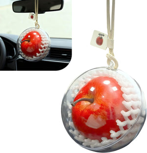 Adorno de espejo retrovisor para automóvil, bonita manzana roja, decoración creativa para colgar, colgante multifuncional de manzana para bendiciones de viaje seguros, universal para