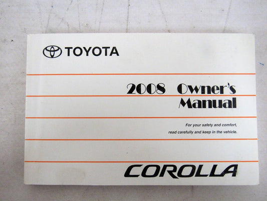 2008 Toyota Corolla Owners Manual