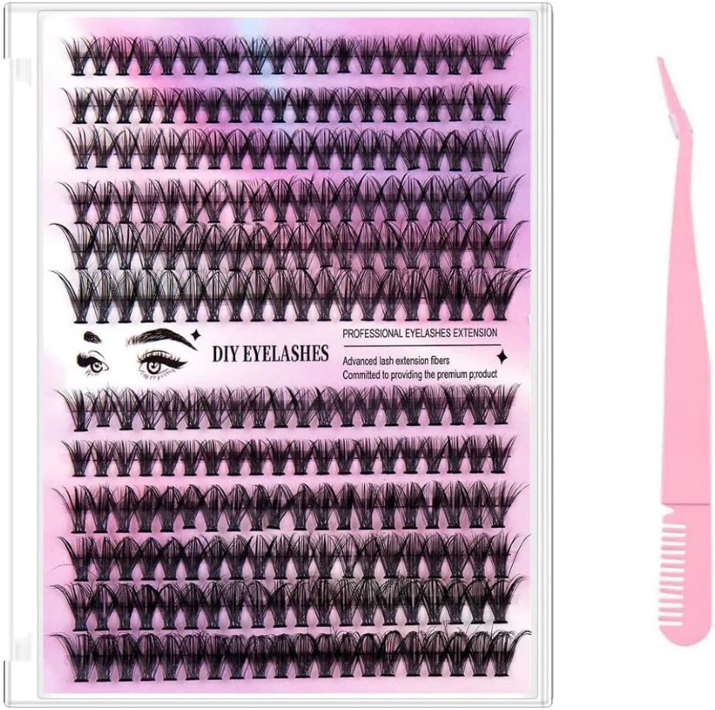 Eyelashes, 240 Lashes 30D + 40D Parts, Large Capacity, Transparent, Popular, Handmade, Parts, 0.4 - 0.6 inches (10 - 16 mm), Storage Box, Includes Eyelash Curler, Accessories, False Eyelash
