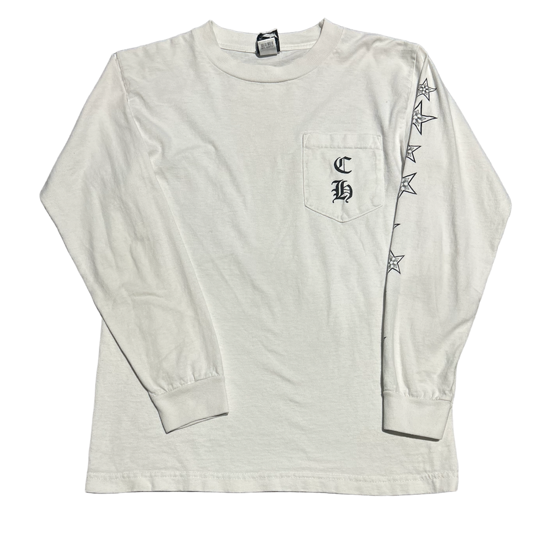 CHROME HEARTS 'WHITE' VINTAGE HORSESHOE STAR LOGO LONGSLEEVE