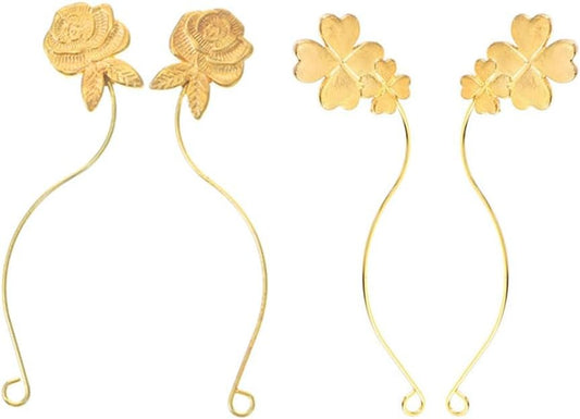 4pcs Flake Eyelash Display Stand Grafting Eyelash Fitting Device Eyelash Display Stand Eyelash Pattern Display Strip Magnetic Display Board Eyelash Shop Fitting Strip (2 Quatrefoil + 2*Rose)