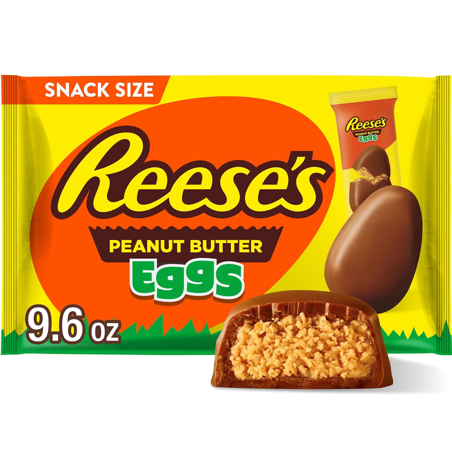 Reese's, Milk Chocolate Snack Size Peanut Butter Eggs, Easter Candy Bag, 9.6 Ounce