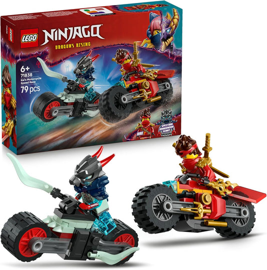 LEGO 71838 Ninjago Kai's Speed Bike Race Toy Birthday Gift Blocks Educational Boys Girls Children 6 Years 7 Years 8 9 Years Old Vehicle Bike Competition Robot Mother Father