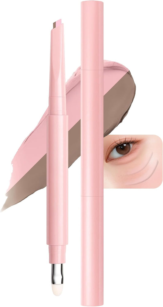 Erinde Tearbag Liner 2 in 1 Tearbag Pen Double Color Pencil with Brush Fade Resistant Waterproof Easy to Apply 3D Highlighting & Shading Natural Concealer Pencil Eyeliner Makeup Stick Concealer 1