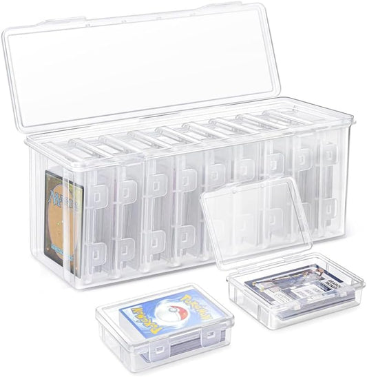 MFDXWCV Deck Case, Trading Card Case, Card Case Card, Transparent, Card Storage, Card Storage, Card Box, Set of 1 + 9