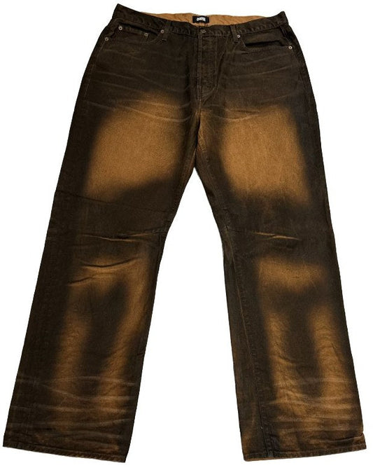 BOSSI 'BROWN' LEATHER LOOK JEANS