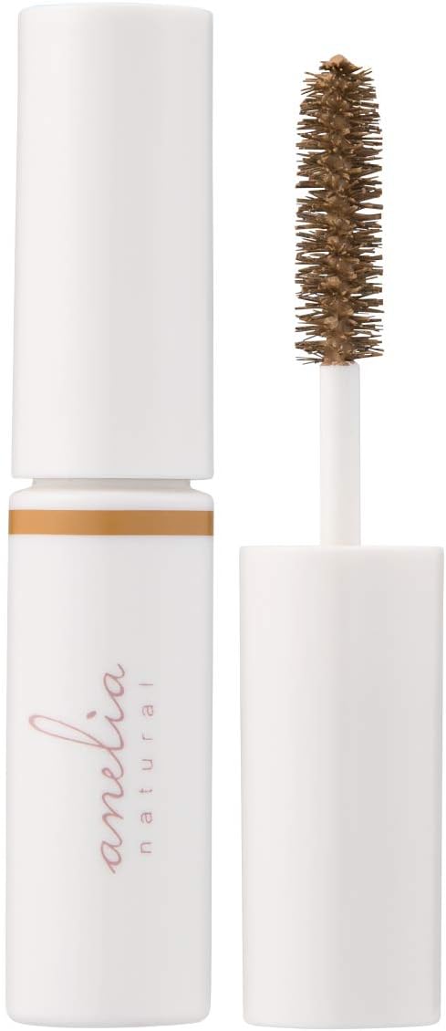 Anelia Natural Additive-Free Eyebrow Mascara [Hypoallergenic Off with Hot Water, Produced by Hina Yoshikawa] 0.2 oz (6.6 g) (Honey Brown)
