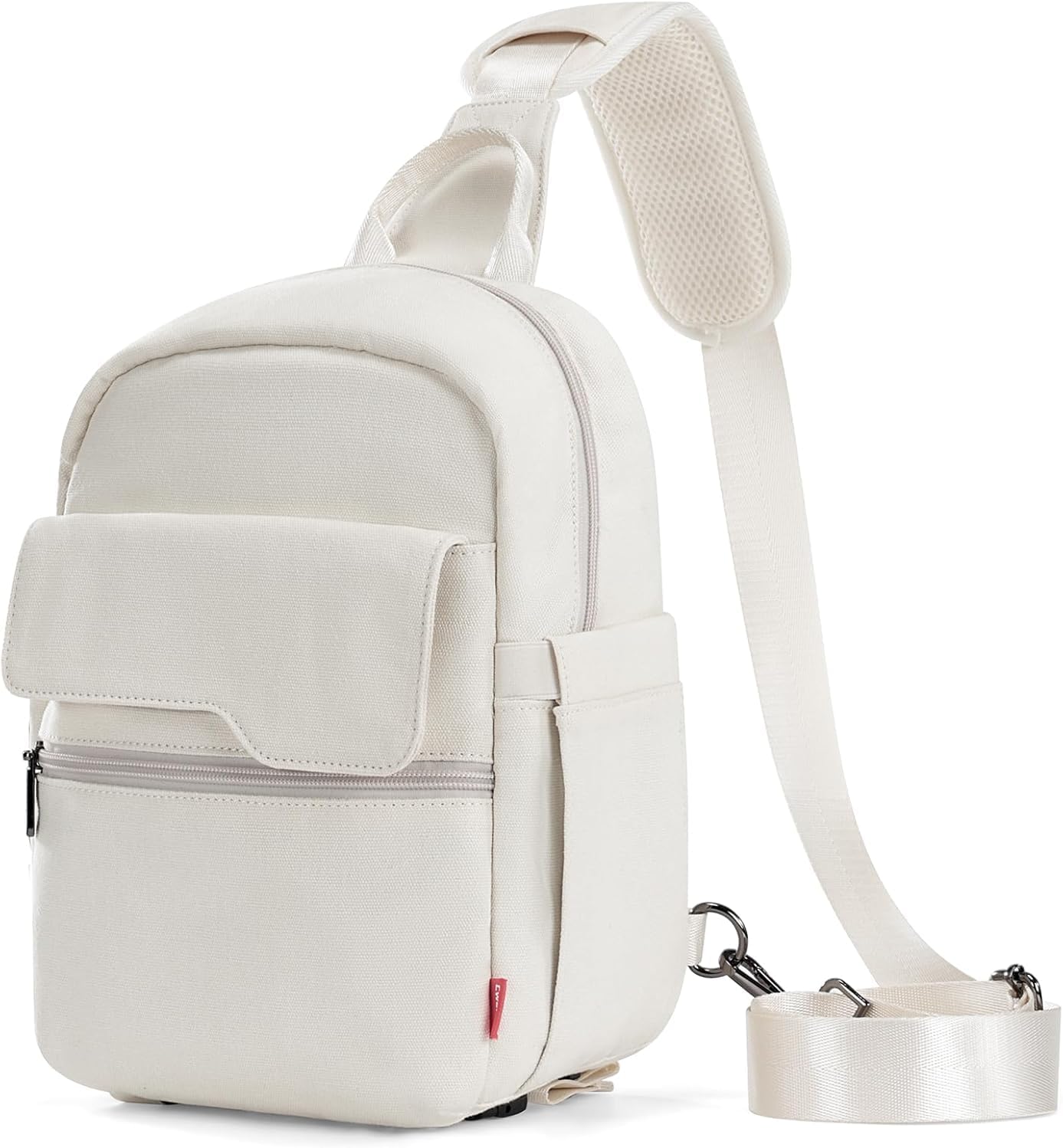 Camera Sling Bag Compact Large Camera Case, Waterproof Canvas Crossbody Camera Bag (with Rain Cover), Travel Photo Bag for Canon, Nikon, Sony, Fuji DSLR, Mirrorless Camera Lens, white, Lightweight and