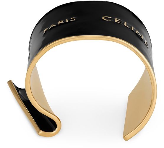 Celine ribbon large cuff in enamel and brass with gold finish - Image 1