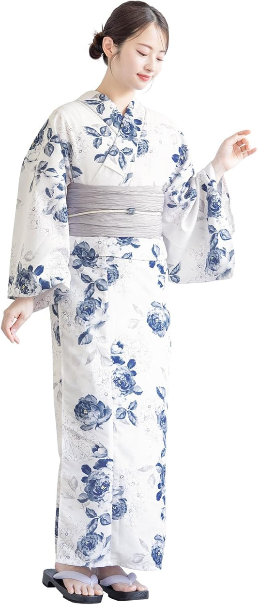 Soubien Floro Women's Yukata, 3-Piece Set, Separate, New 2-Part Yukata (Yukata/Waistband/Date Closure)