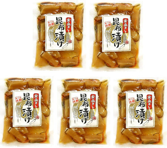 Kamioki Sangyo Cold Breeze Dried Kuan Pickled Kelp Pickles, 3.5 oz (100 g) x 5 Bags, Pickles, Tsukemono, Snacks, Side Dishes, Chopsticks Rest, Miyazaki Prefecture, Miyazaki Prefecture, Miyazaki