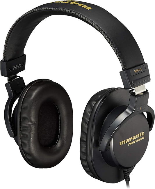 Marantz Professional Monitor Headphones Closed Over-Ear Wired Headphones with 40mm Diameter Drivers for Instrument Performance, Streaming, DJ, Gaming, Telework MPH-1