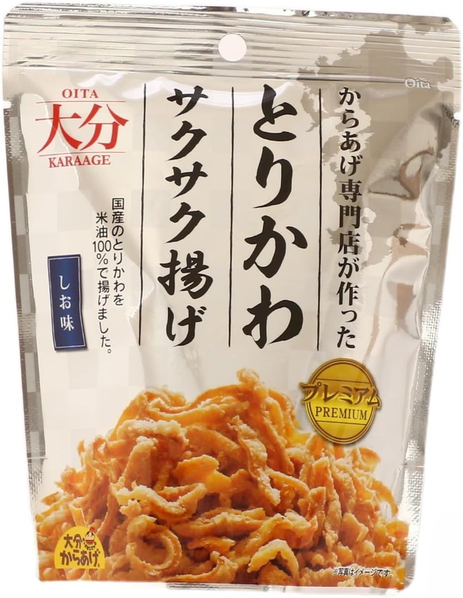 Oita Karaage Premium Crispy Chicken Skin Salt Flavor 30g Snack, Appetizer, Snack from Karaage Specialty Store