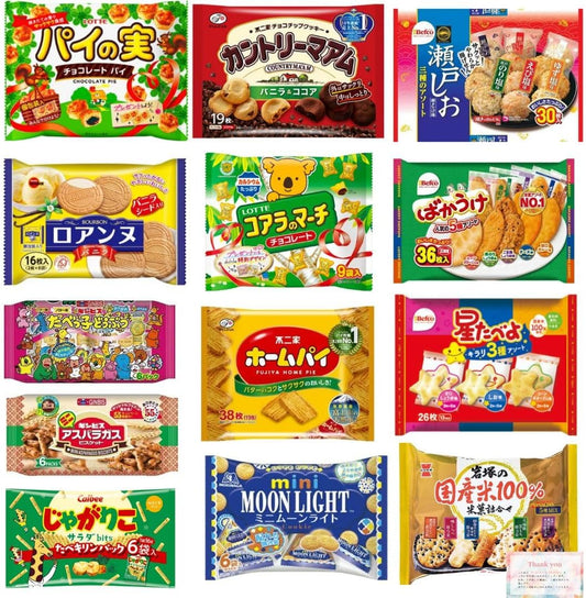 【Taste Test】Snacks Crackers Large Bag Assortment Random 6-Type Set with MeKaMahalo Card Included