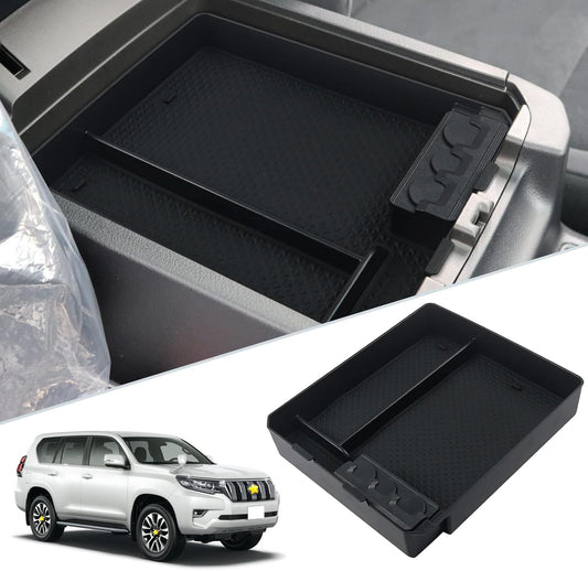 SKTU Toyota Land Cruiser Prado, 4th Generation, Built-In Console Box, Storage Tray, With Rubber Mat, Small Items, Coin Case, Easy Installation, Custom Parts, Anti-Slip, For Land Cruiser Prado, Noise