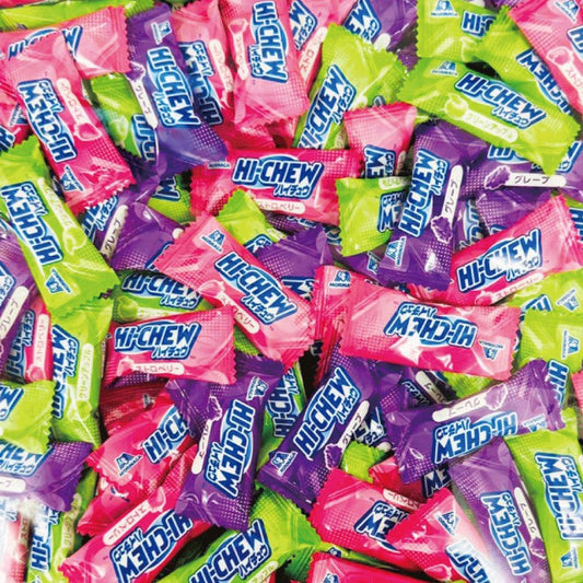 Morinaga Seika Haichu High Capacity, Approx. 100 Pieces, Commercial Use, Share Pack, Party Pack, 3 Assorted Types, Green Apple, Strawberry, Grape, Soft Candy, Individually Packaged, Haichu Assortment