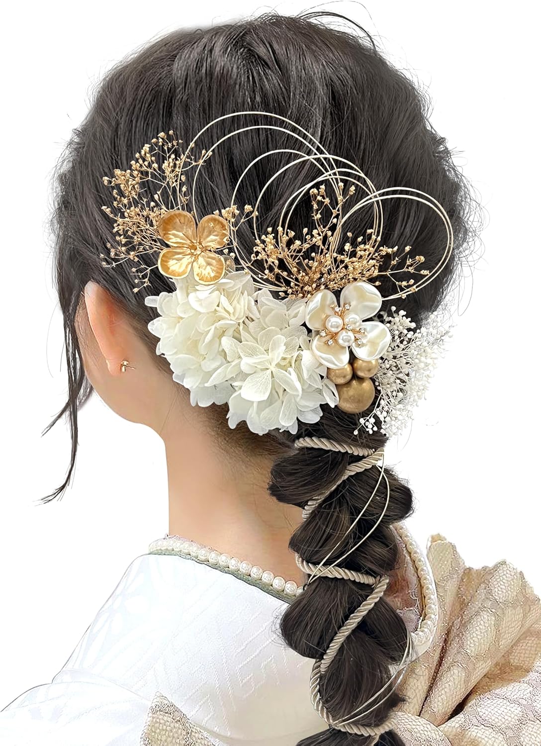 JZOON Hair Ornament, Popular, Set, Hair Accessories, Hair Arrangement, Dried Flowers, Kimono, Traditional Wear, Yukata, Coming-of-Age, Wedding, Graduation Ceremony, Shichi-Go-San, Festival, Ponytail